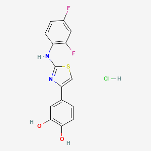 4-(2-((2,4-Difluorophenyl)amino)thiazol-4-yl)benzene-1,2-diol hydrochloride