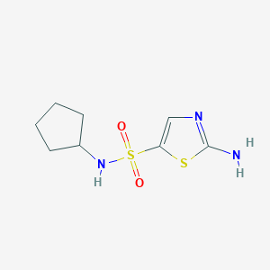 molecular formula C8H13N3O2S2 B1488578 2-amino-N-cyclopentylthiazole-5-sulfonamide CAS No. 2097968-43-7