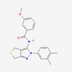 molecular formula C21H21N3O2S B14885790 N-(2-(3,4-dimethylphenyl)-4,6-dihydro-2H-thieno[3,4-c]pyrazol-3-yl)-3-methoxybenzamide 