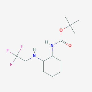 molecular formula C13H23F3N2O2 B14885815 Tert-butyl (2-((2,2,2-trifluoroethyl)amino)cyclohexyl)carbamate 