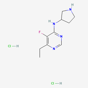 molecular formula C10H17Cl2FN4 B1488584 6-ethyl-5-fluoro-N-(pyrrolidin-3-yl)pyrimidin-4-amine dihydrochloride CAS No. 2098001-73-9