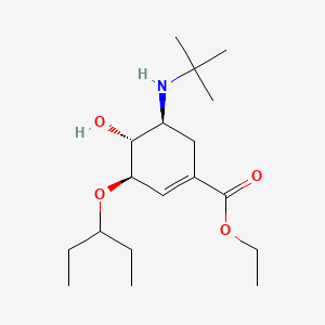 molecular formula C18H33NO4 B14885841 Ethyl (3R,4R,5S)-5-(tert-butylamino)-4-hydroxy-3-(pentan-3-yloxy)cyclohex-1-ene-1-carboxylate 