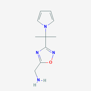 molecular formula C10H14N4O B14885845 (3-(2-(1H-pyrrol-1-yl)propan-2-yl)-1,2,4-oxadiazol-5-yl)methanamine 