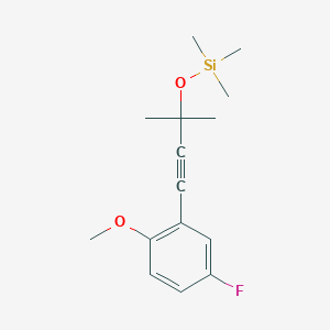 molecular formula C15H21FO2Si B14885865 [3-(5-Fluoro-2-methoxy-phenyl)-1,1-dimethyl-prop-2-ynyloxy]-trimethyl-silane 