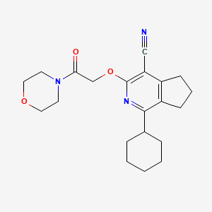 molecular formula C21H27N3O3 B14885879 1-cyclohexyl-3-[2-(morpholin-4-yl)-2-oxoethoxy]-6,7-dihydro-5H-cyclopenta[c]pyridine-4-carbonitrile 