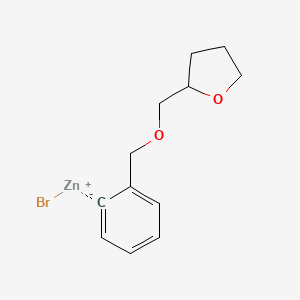 molecular formula C12H15BrO2Zn B14885891 2-[(Tetrahydrofurfuryloxy)methyl]phenylZinc bromide 