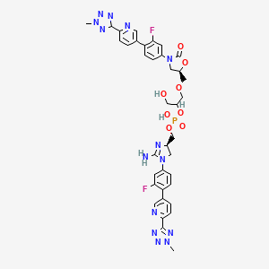 ((R)-1-(3-Fluoro-4-(6-(2-methyl-2H-tetrazol-5-yl)pyridin-3-yl)phenyl)-2-iminoimidazolidin-4-yl)methyl (1-(((R)-3-(3-fluoro-4-(6-(2-methyl-2H-tetrazol-5-yl)pyridin-3-yl)phenyl)-2-oxooxazolidin-5-yl)methoxy)-3-hydroxypropan-2-yl) hydrogen phosphate