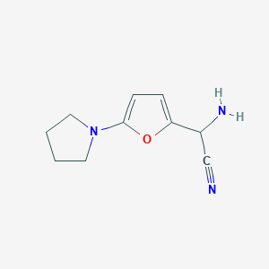 2-Amino-2-(5-(pyrrolidin-1-yl)furan-2-yl)acetonitrile