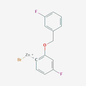 molecular formula C13H9BrF2OZn B14885916 2-(3'-FluorobenZyloxy)-4-fluorophenylZinc bromide 