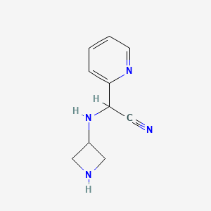 molecular formula C10H12N4 B14885918 2-(Azetidin-3-ylamino)-2-(pyridin-2-yl)acetonitrile 