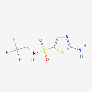 molecular formula C5H6F3N3O2S2 B1488592 2-amino-N-(2,2,2-trifluoroethyl)thiazole-5-sulfonamide CAS No. 2098119-75-4