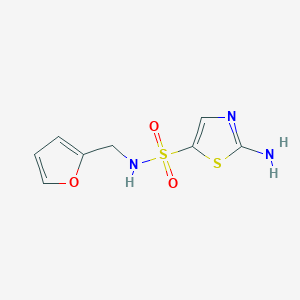 molecular formula C8H9N3O3S2 B1488593 2-amino-N-(furan-2-ylmethyl)thiazole-5-sulfonamide CAS No. 2098092-96-5