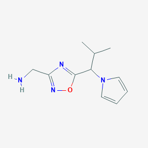 molecular formula C11H16N4O B14885941 (5-(2-methyl-1-(1H-pyrrol-1-yl)propyl)-1,2,4-oxadiazol-3-yl)methanamine 