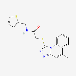 molecular formula C18H16N4OS2 B14885953 2-[(5-methyl[1,2,4]triazolo[4,3-a]quinolin-1-yl)sulfanyl]-N-(thiophen-2-ylmethyl)acetamide 