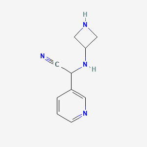 molecular formula C10H12N4 B14885970 2-(Azetidin-3-ylamino)-2-(pyridin-3-yl)acetonitrile 