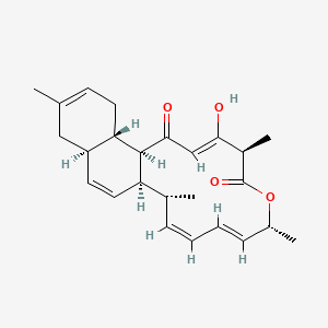 molecular formula C25H32O4 B1488598 (1R,2R,3Z,5E,7R,10R,12Z,14R,15S,20R)-13-hydroxy-2,7,10,18-tetramethyl-8-oxatricyclo[12.8.0.015,20]docosa-3,5,12,17,21-pentaene-9,11-dione CAS No. 1452849-94-3