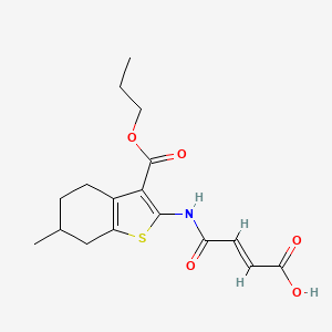 (2E)-4-{[6-methyl-3-(propoxycarbonyl)-4,5,6,7-tetrahydro-1-benzothiophen-2-yl]amino}-4-oxobut-2-enoic acid