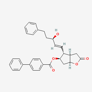 (3AR,4R,5R,6AS)-4-((S,E)-3-hydroxy-5-phenylpent-1-en-1-yl)-2-oxohexahydro-2H-cyclopenta[b]furan-5-yl [1,1'-biphenyl]-4-carboxylate