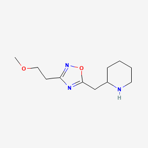 molecular formula C11H19N3O2 B14886002 3-(2-Methoxyethyl)-5-(piperidin-2-ylmethyl)-1,2,4-oxadiazole 