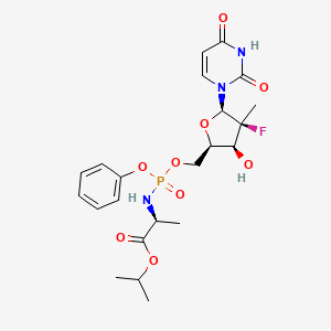 Isopropyl ((((2R,3S,4S,5R)-5-(2,4-dioxo-3,4-dihydropyrimidin-1(2H)-yl)-4-fluoro-3-hydroxy-4-methyltetrahydrofuran-2-yl)methoxy)(phenoxy)phosphoryl)-L-alaninate