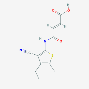 molecular formula C12H12N2O3S B14886013 (2E)-4-[(3-cyano-4-ethyl-5-methylthiophen-2-yl)amino]-4-oxobut-2-enoic acid 