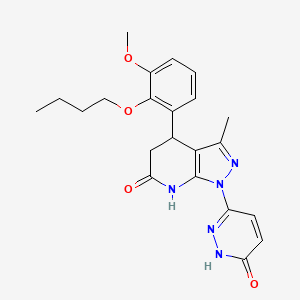 molecular formula C22H25N5O4 B14886028 4-(2-butoxy-3-methoxyphenyl)-1-(6-hydroxypyridazin-3-yl)-3-methyl-4,5-dihydro-1H-pyrazolo[3,4-b]pyridin-6-ol 