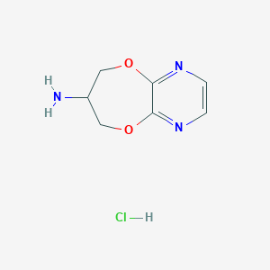 molecular formula C7H10ClN3O2 B14886042 7,8-dihydro-6H-[1,4]dioxepino[2,3-b]pyrazin-7-amine hydrochloride 