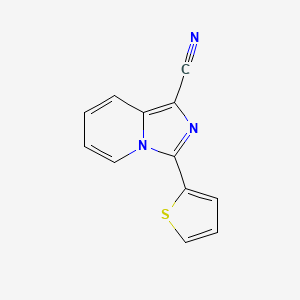 molecular formula C12H7N3S B14886066 3-(Thiophen-2-yl)imidazo[1,5-a]pyridine-1-carbonitrile 