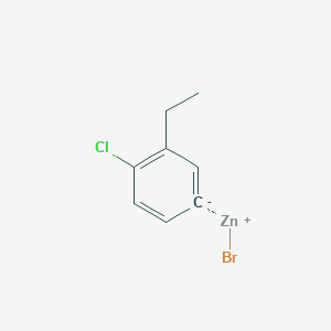 molecular formula C8H8BrClZn B14886077 (4-Chloro-3-ethylphenyl)Zinc bromide 