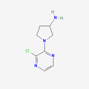molecular formula C8H11ClN4 B1488608 1-(3-氯吡嗪-2-基)吡咯烷-3-胺 CAS No. 1378467-93-6