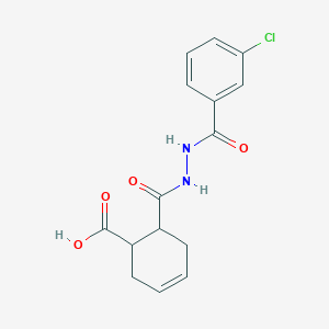 molecular formula C15H15ClN2O4 B14886095 6-({2-[(3-Chlorophenyl)carbonyl]hydrazinyl}carbonyl)cyclohex-3-ene-1-carboxylic acid 