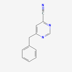 molecular formula C12H9N3 B14886104 6-Benzylpyrimidine-4-carbonitrile 