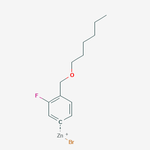 molecular formula C13H18BrFOZn B14886116 3-Fluoro-4-[(n-hexyloxy)methyl]phenylZinc bromide 