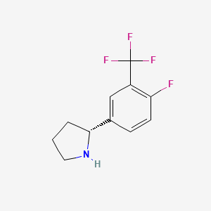 molecular formula C11H11F4N B14886163 (2R)-2-[Fluoro-5-(trifluoromethyl)phenyl]pyrrolidine 