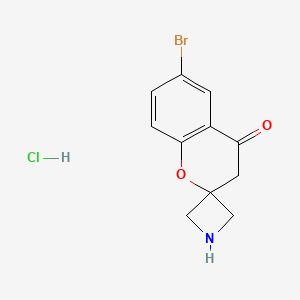 molecular formula C11H11BrClNO2 B14886194 6'-Bromospiro[azetidine-3,2'-chroman]-4'-one hydrochloride 