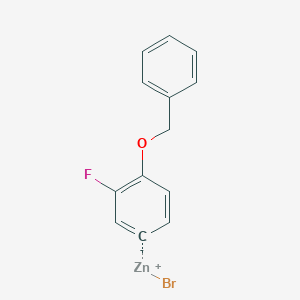 molecular formula C13H10BrFOZn B14886205 4-BenZyloxy-3-fluorophenylZinc bromide 