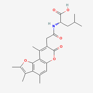 N-[(2,3,4,9-tetramethyl-7-oxo-7H-furo[2,3-f]chromen-8-yl)acetyl]-L-leucine