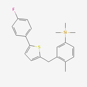 (3-((5-(4-Fluorophenyl)thiophen-2-yl)methyl)-4-methylphenyl)trimethylsilane