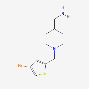 molecular formula C11H17BrN2S B1488635 {1-[(4-Bromothiophen-2-yl)methyl]piperidin-4-yl}methanamine CAS No. 1307775-30-9