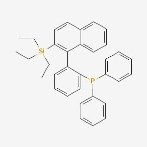 molecular formula C34H35PSi B14886368 Diphenyl(2-(2-(triethylsilyl)naphthalen-1-yl)phenyl)phosphane 