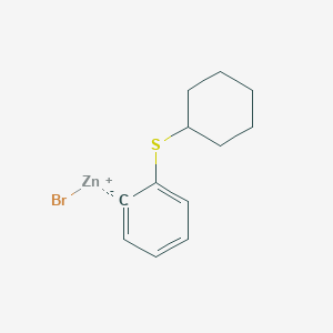 molecular formula C12H15BrSZn B14886417 2-CyclohexylthiophenylZinc bromide 