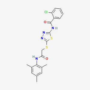 2-chloro-N-(5-((2-(mesitylamino)-2-oxoethyl)thio)-1,3,4-thiadiazol-2-yl)benzamide