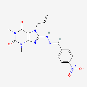 1,3-dimethyl-8-[(2E)-2-(4-nitrobenzylidene)hydrazinyl]-7-(prop-2-en-1-yl)-3,7-dihydro-1H-purine-2,6-dione