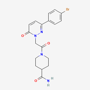 molecular formula C18H19BrN4O3 B14886515 1-{[3-(4-bromophenyl)-6-oxopyridazin-1(6H)-yl]acetyl}piperidine-4-carboxamide 