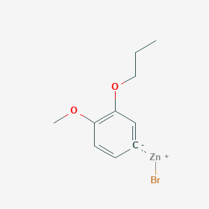 molecular formula C10H13BrO2Zn B14886529 4-Methoxy-3-n-propyloxyphenylZinc bromide 