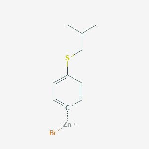 molecular formula C10H13BrSZn B14886552 4-i-ButylthiophenylZinc bromide 