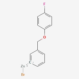 molecular formula C13H10BrFOZn B14886570 3-[(4'-Fluorophenoxy)methyl]phenylZinc bromide 