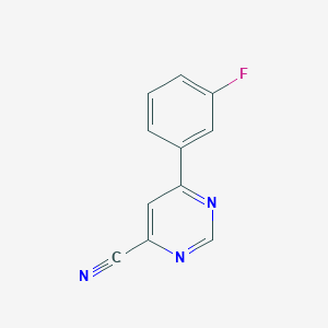 molecular formula C11H6FN3 B14886595 6-(3-Fluorophenyl)pyrimidine-4-carbonitrile 