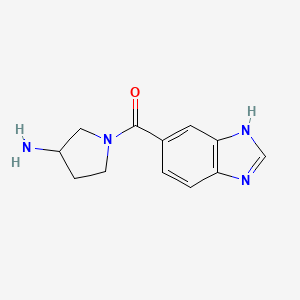 molecular formula C12H14N4O B1488660 (3-aminopyrrolidin-1-yl)(1H-benzo[d]imidazol-5-yl)methanone CAS No. 1888835-59-3