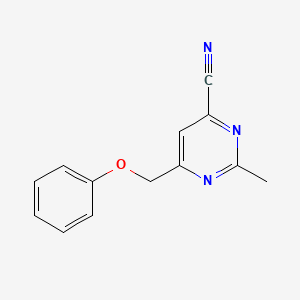 molecular formula C13H11N3O B14886629 2-Methyl-6-(phenoxymethyl)pyrimidine-4-carbonitrile 